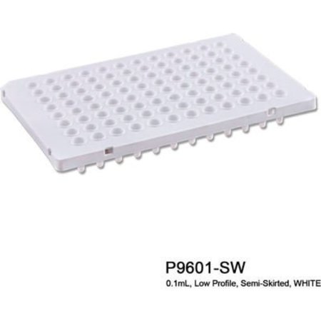 MTC BIO MTC Bio PureAmp PCR Plate For 0.1 ml Tube, 96 Place, Semi Skirted, White, 50 Pack P9601-SW